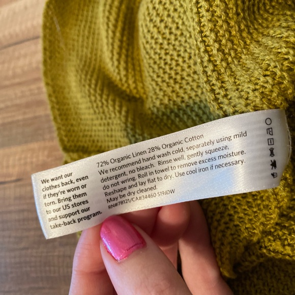 Eileen Fisher Knit Tunic Organic Cotton/Linen Dress Olive Green Women Small NWOT - Picture 8 of 11